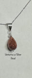 Sterling Silver Brown Goldstone "Venturina" Faceted Pendant with 18" Cable Link Chain