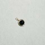 14 Karat Yellow Gold and Genuine 8mm Black Onyx Circle Spinner Pendant