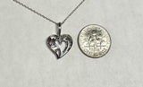 Sterling Silver & Genuine Diamond "MOM" Heart Pendant with 18" Cable Link Chain