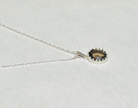 Sterling Silver 10 x 8mm Genuine Smoky Quartz Crown Style Pendant (Available with or without chain)