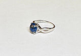 Sterling Silver Genuine 10 x 8mm Oval Cabochon Lapis Lazuli & Diamond Ladies Ring