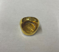 Vintage 18K Yellow Gold Ring w/Enameled 1913 2.50 Dollars Indian Head Gold Coin & Diamonds