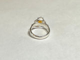 Vintage NOS 1970's 8 x 6mm Oval Genuine Citrine Ladies Rhomboid Ring