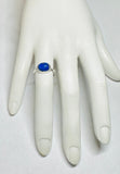 Sterling Silver Genuine Oval Lapis Lazuli 10mm x 8mm Cabochon Ladies Ring