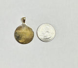 Vintage Estate Sale 1960's 14K Yellow Gold Our Lady of Charity "Caridad del Cobre" Medal (Quarter Size)