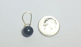 14Kt Yellow Gold 9mm Freshwater Cultured Black Pearl Dangle Wire Earrings