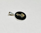 Sterling Silver and 10 Karat Yellow Gold Anchor on Genuine Black Onyx Coin Pendant