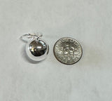 Sterling Silver 14mm Ball Dangle Leverback Earrings