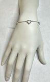 Sterling Silver and Genuine Freshwater Pearl Snake Chain Heart Toggle Clasp 7.5" Bracelet