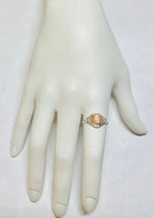 Sterling Silver Oval 8mm x 6mm Orange Shell Cameo Dainty Filigree Ladies Ring