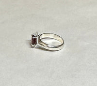 Vintage NOS 1970's 8 x 6mm Oval Genuine Garnet Ladies Rhomboid Ring