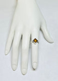 Vintage NOS 1970's 8 x 6mm Oval Genuine Citrine Ladies Rhomboid Ring