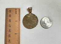 14 Karat Yellow Gold w/Rhodium Our Lady of Charity "Caridad del Cobre" 31mm (1.22") Round Medal