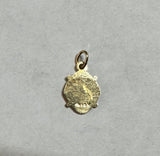 14 Karat Yellow Gold Miraculous "Virgen Milagrosa" 0.40" x 0.32" Dainty Medal