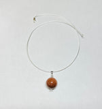 Sterling Silver and 18mm Goldstone "Venturina" Pendant on 1mm Wire Necklace