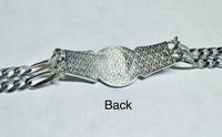 Sterling Silver Figaro Link Our Lady of Guadalupe ID 8" Bracelet (3 widths available)