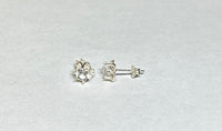 Vintage NOS 1970's Buttercup Stud Earrings with Synthetic White Sapphires (1.50 carats total weight)