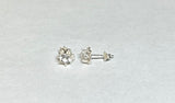 Vintage NOS 1970's Buttercup Stud Earrings with Synthetic White Sapphires (1.50 carats total weight)