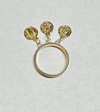 10 Karat or 14 Karat Yellow Gold Catholic Saint Medals "Anillo de Medallitas" Ring