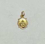 14 Karat Yellow Gold Miraculous "Virgen Milagrosa" 0.40" x 0.32" Dainty Medal