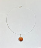 Sterling Silver and 18mm Goldstone "Venturina" Pendant on 1mm Wire Necklace