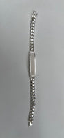 Sterling Silver Handmade Miami Cuban Link Hinged Bezel ID 9" Bracelet