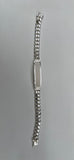 Sterling Silver Handmade Miami Cuban Link Hinged Bezel ID 9" Bracelet