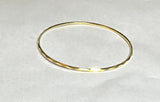 18 Karat Yellow Gold-plated Sterling Silver Diamond-cut 2mm Bangle Bracelet (7" or 8" Size)