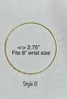 18 Karat Yellow Gold-plated Sterling Silver Diamond-cut 2mm Bangle Bracelet (7" or 8" Size)