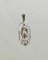 Sterling Silver Our Lady of Guadalupe 1.88" Pendant