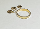 10 Karat or 14 Karat Yellow Gold Catholic Saint Medals "Anillo de Medallitas" Ring