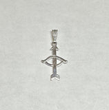 Sterling Silver Ochosi Bow and Arrow (Yoruba Ifa Palo Santeria) Pendant