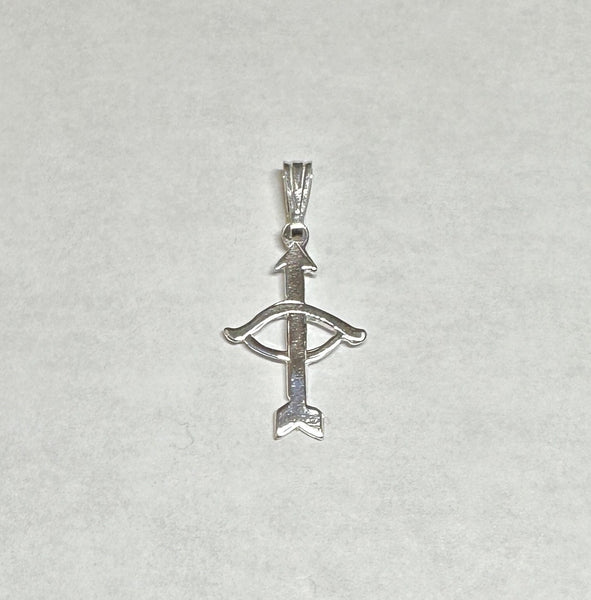 Sterling Silver Ochosi Bow and Arrow (Yoruba Ifa Palo Santeria) Pendant