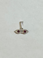 Sterling Silver Saint Lucy Eyes "Ojos de Santa Lucia" Rope Design Pendant with 4mm Birthstone