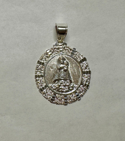 Sterling Silver Our Lady of Charity "Caridad del Cobre" 32mm (1.27") Medal Pendant