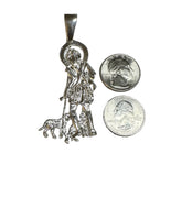 Sterling Silver 3" Saint Lazarus "San Lazaro" Pendant