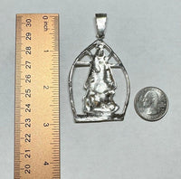 Sterling Silver Our Lady of Charity "Caridad del Cobre" 3" Pendant