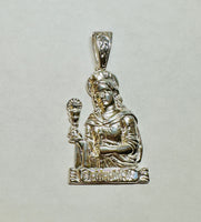 Sterling Silver Saint Barbara "Santa Barbara" 2 1/2-Inch Pendant