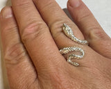 Sterling Silver Snake Statement Ring (available with birthstone)