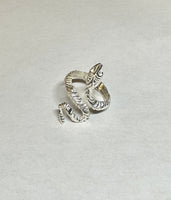 Sterling Silver Snake Statement Ring (available with birthstone)