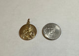 Vintage 18 Karat Yellow Gold Our Lady of Mt. Carmel & Sacred Heart of Jesus 20mm (0.78") Scapular Medal