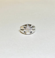 Sterling Silver Genuine Natural Earth Mined Diamonds 0.25 Carat TW Cluster Men's Ring