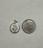 Vintage NOS 10K Yellow Gold Enameled San Martin de Porres 12.8mm Round Medal