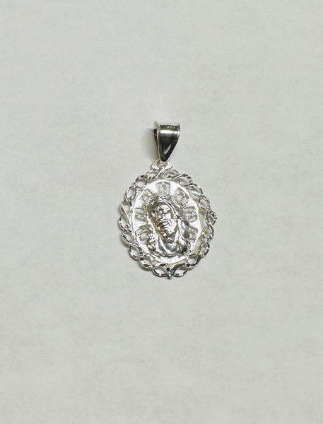 Sterling Silver Ecce Homo "Gran Poder" Oval Filigree Pendant