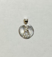 Sterling Silver Our Lady of Charity "Caridad del Cobre" 21mm Medal Pendant