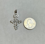 Sterling Silver 925 Ethiopian Cross with Woven Center