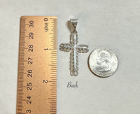 Sterling Silver 925 Filigree 1.80" Cross