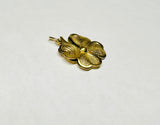 Vintage 1960's Forstner 12K Gold Filled 3-Dimensional Four-Leaf Heart Clover Charm