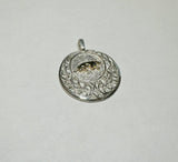 Sterling Silver & 10K Yellow Gold Panther Filigree Medal Pendant