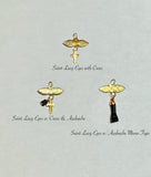 10 Karat Yellow Gold Santa Lucia "Saint Lucy" Eyes Pendant (with Cross, Cross and Azabache or Mano Figa Azabache)